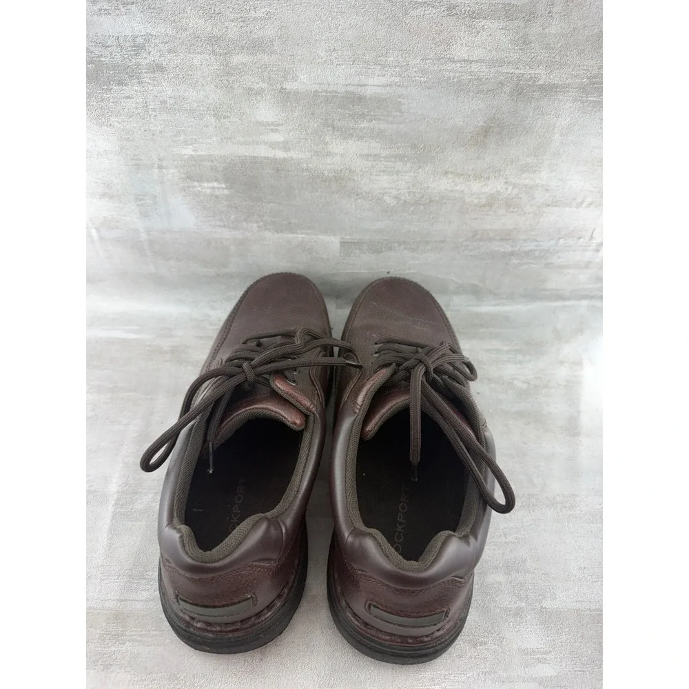 Rockport World Tour Classic Men Dark Brown Leather Walking Shoes K71201 Sz 8W